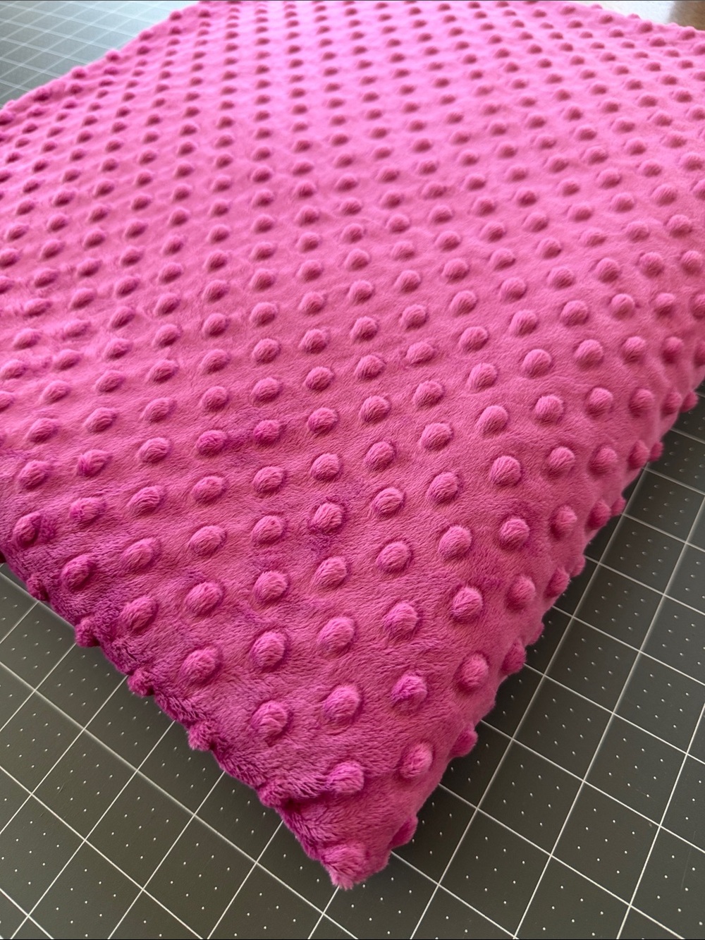 New….Hot Pink Minky Bubble Dimple Dot Plush Fabric
